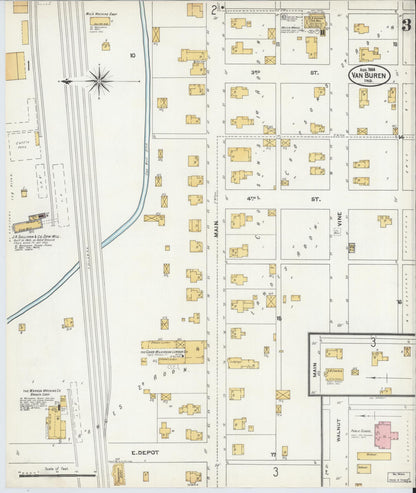 Sanborn Fire Insurance Map from Van Buren, Grant County, Indiana (1904), Sheet #0003 - Complete Map Set gallery image, historic Sanborn map, vintage wall art, Indiana Indiana