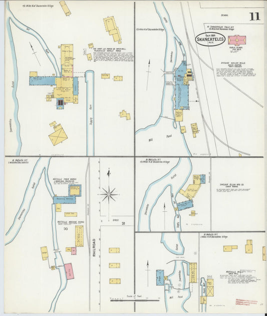 Sanborn Fire Insurance Map from Skaneateles, Onondaga County, New York (1904), Sheet #0011 - Historic Sanborn Fire Insurance Map Print, vintage old map wall art, antique decor, genealogy gift, New York New York map