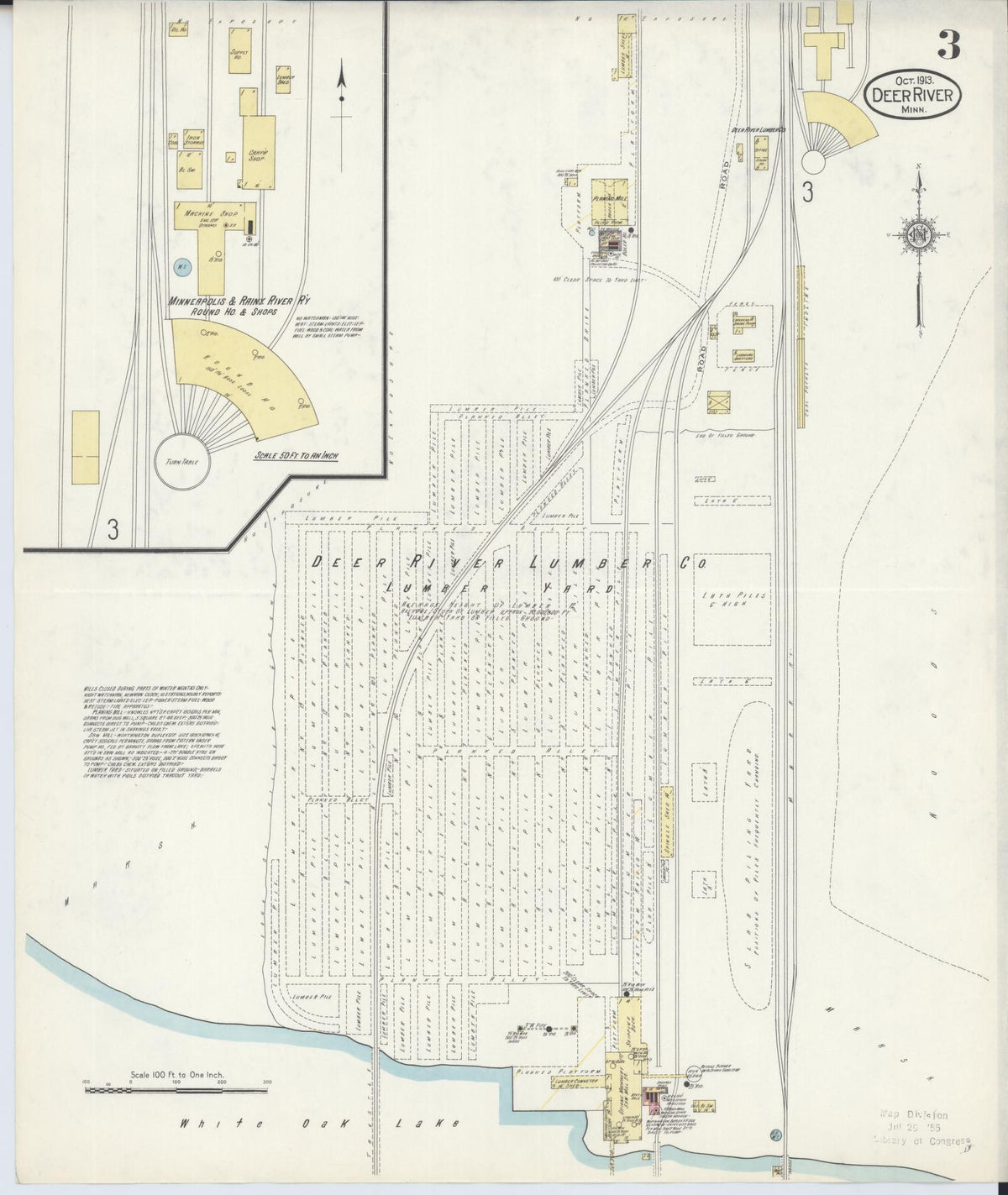 Sanborn Fire Insurance Map from Deer River, Itasca County, Minnesota (1913), Sheet #0003 - Complete Map Set gallery image, historic Sanborn map, vintage wall art, Minnesota Minnesota