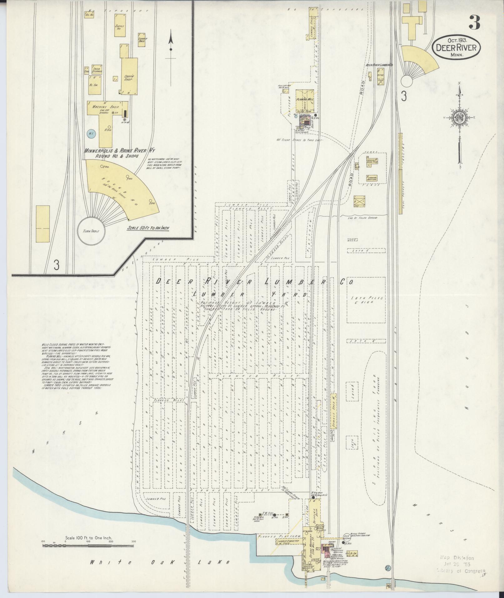 Sanborn Fire Insurance Map from Deer River, Itasca County, Minnesota (1913), Sheet #0003 - Complete Map Set gallery image, historic Sanborn map, vintage wall art, Minnesota Minnesota