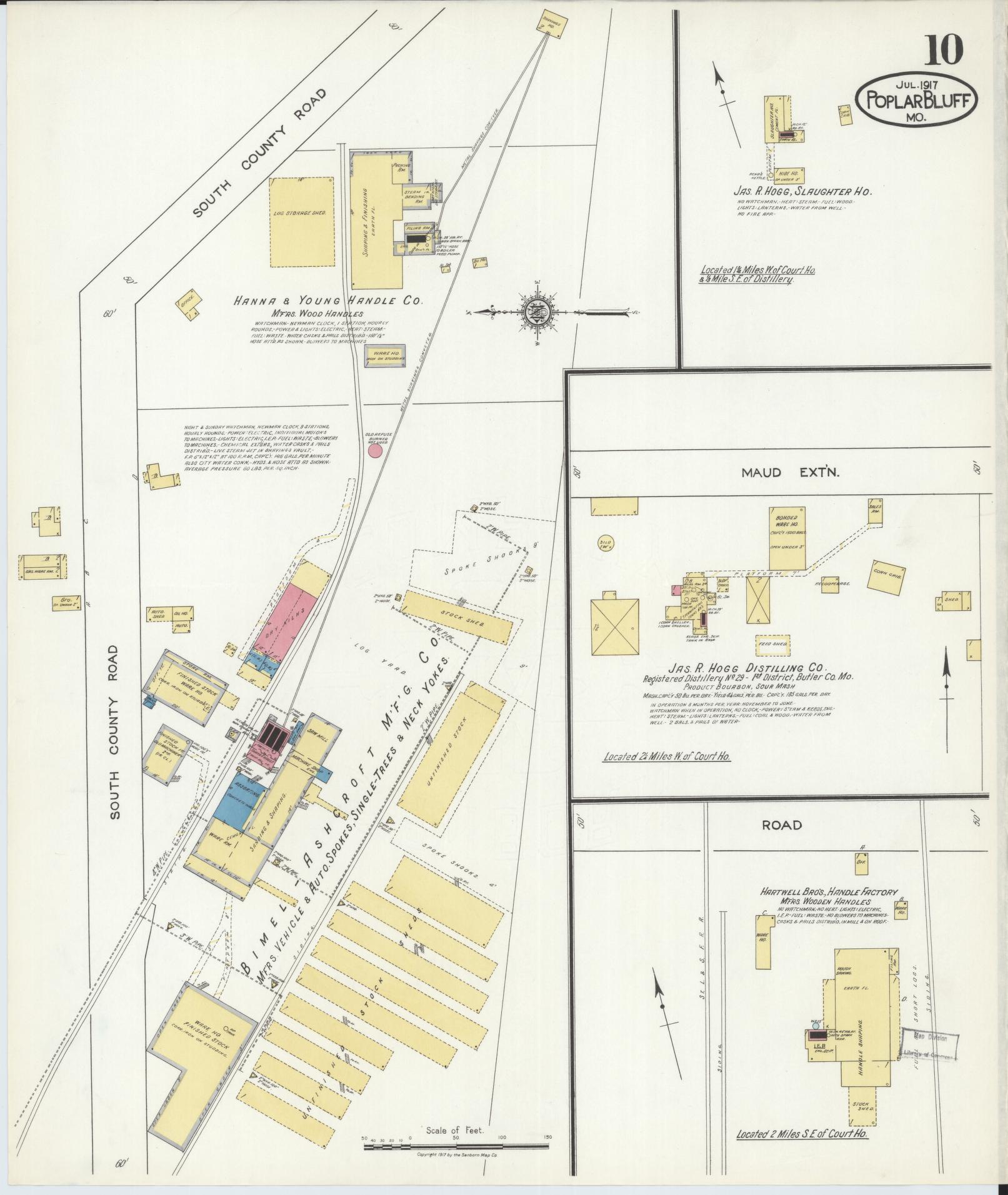 Sanborn Fire Insurance Map from Poplar Bluff, Butler County, Missouri (1917), Sheet #0010 - Complete Map Set gallery image, historic Sanborn map, vintage wall art, Missouri Missouri