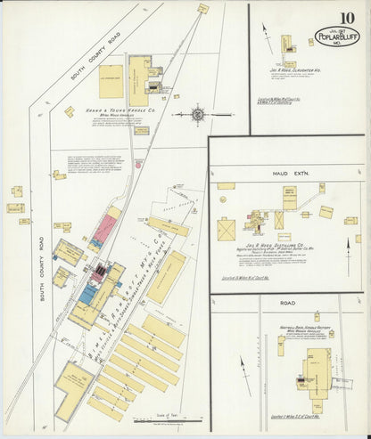 Sanborn Fire Insurance Map from Poplar Bluff, Butler County, Missouri (1917), Sheet #0010 - Complete Map Set gallery image, historic Sanborn map, vintage wall art, Missouri Missouri
