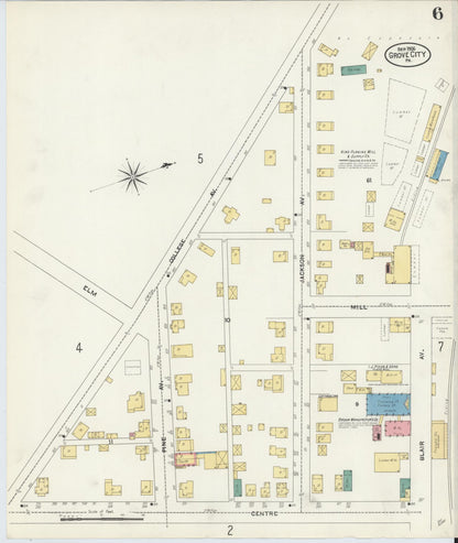 Sanborn Fire Insurance Map from Grove City, Mercer County, Pennsylvania (1906), Sheet #0006 - Complete Map Set gallery image, historic Sanborn map, vintage wall art, Pennsylvania Pennsylvania