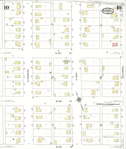 Sanborn Fire Insurance Map from Carroll, Carroll County, Iowa (1923), Sheet #0010 - Historic Sanborn Fire Insurance Map Print