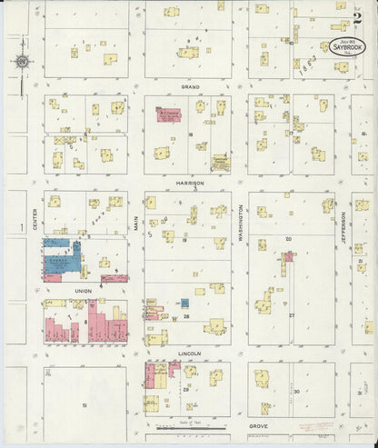 Sanborn Fire Insurance Map from Saybrook, McLean County, Illinois (1913), Sheet #0002 - Historic Sanborn Fire Insurance Map Print, vintage old map wall art, antique decor, genealogy gift, Illinois Illinois map