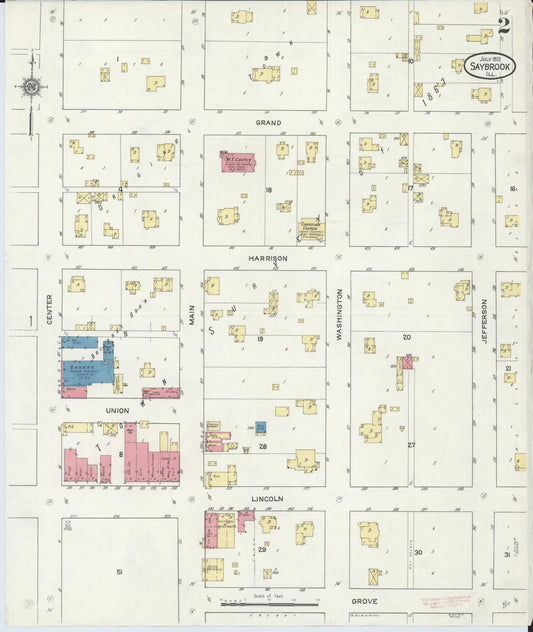 Sanborn Fire Insurance Map from Saybrook, McLean County, Illinois (1913), Sheet #0002 - Historic Sanborn Fire Insurance Map Print, vintage old map wall art, antique decor, genealogy gift, Illinois Illinois map