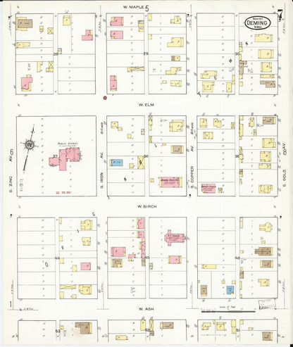 Sanborn Fire Insurance Map from Deming, Luna County, New Mexico (1917), Sheet #0007 - Complete Map Set gallery image, historic Sanborn map, vintage wall art, New Mexico New Mexico