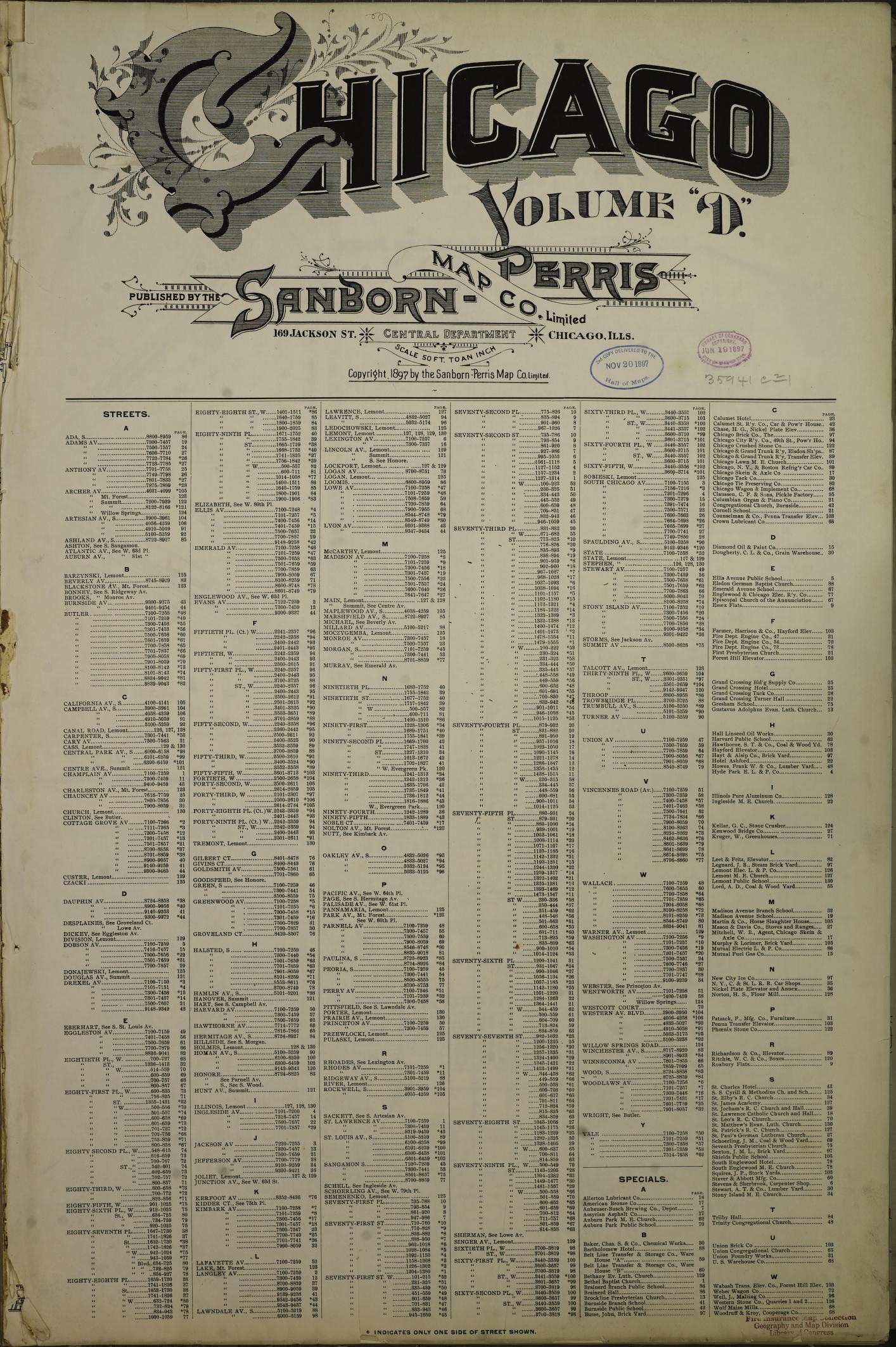 Sanborn Fire Insurance Map from Chicago, Cook County, Illinois (1897), Sheet #0001 - Historic Sanborn Fire Insurance Map Print, vintage old map wall art, antique decor, genealogy gift, Illinois Illinois map