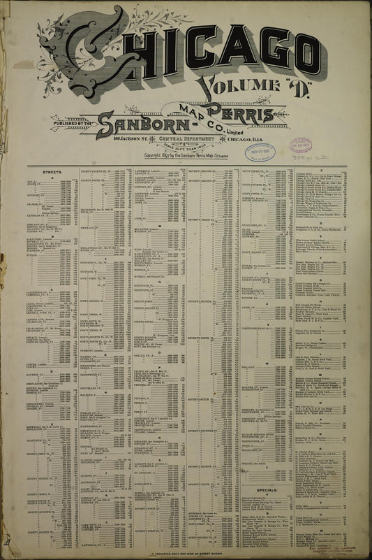 Sanborn Fire Insurance Map from Chicago, Cook County, Illinois (1897), Sheet #0001 - Historic Sanborn Fire Insurance Map Print, vintage old map wall art, antique decor, genealogy gift, Illinois Illinois map