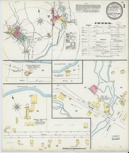 Sanborn Fire Insurance Map from Norway, Oxford County, Maine (1895), Sheet #0001 - Complete Map Set gallery image, historic Sanborn map, vintage wall art, Maine Maine