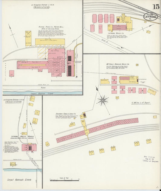 Sanborn Fire Insurance Map from Latrobe, Westmoreland County, Pennsylvania (1903), Sheet #0015 - Historic Sanborn Fire Insurance Map Print, vintage old map wall art, antique decor, genealogy gift, Pennsylvania Pennsylvania map