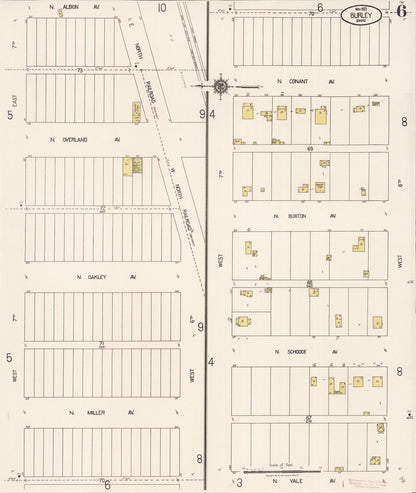 Sanborn Fire Insurance Map from Burley, Cassia County, Idaho (1921), Sheet #0006 - Complete Map Set gallery image, historic Sanborn map, vintage wall art, Idaho Idaho