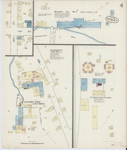 Sanborn Fire Insurance Map from Hawley, Wayne County, Pennsylvania (1885), Sheet #0004 - Complete Map Set gallery image, historic Sanborn map, vintage wall art, Pennsylvania Pennsylvania