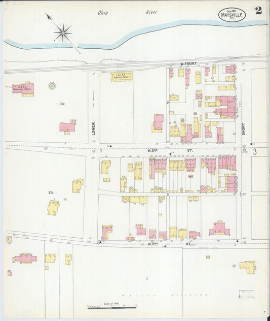 Sanborn Fire Insurance Map from Maysville, Mason County, Kentucky (1901), Sheet #0002 - Historic Sanborn Fire Insurance Map Print, vintage old map wall art, antique decor, genealogy gift, Kentucky Kentucky map