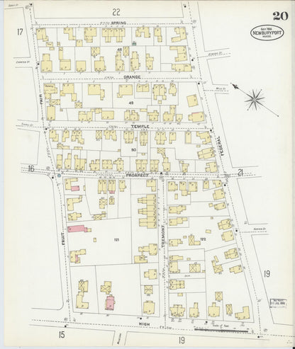 Sanborn Fire Insurance Map from Newburyport, Essex County, Massachusetts (1906), Sheet #0020 - Complete Map Set gallery image, historic Sanborn map, vintage wall art, Massachusetts Massachusetts