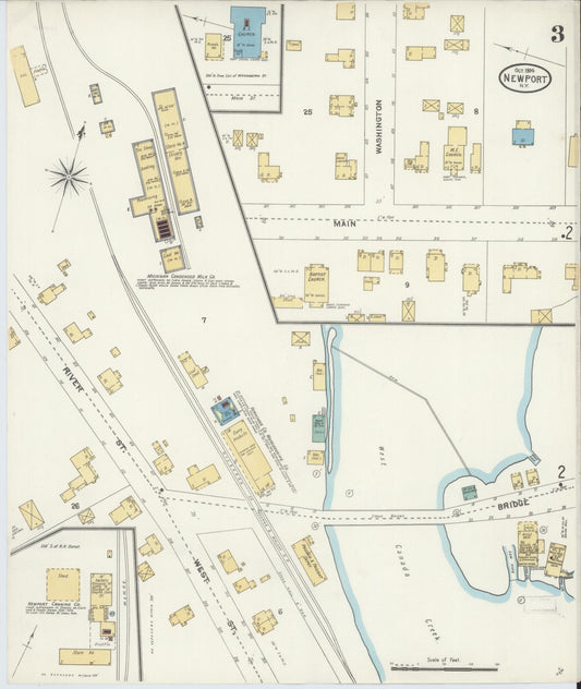Sanborn Fire Insurance Map from Newport, Herkimer County, New York (1904), Sheet #0003 - Historic Sanborn Fire Insurance Map Print, vintage old map wall art, antique decor, genealogy gift, New York New York map