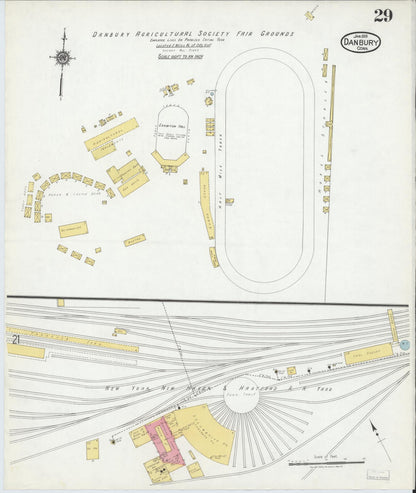 Sanborn Fire Insurance Map from Danbury, Fairfield County, Connecticut (1919), Sheet #0029 - Complete Map Set gallery image, historic Sanborn map, vintage wall art, Connecticut Connecticut