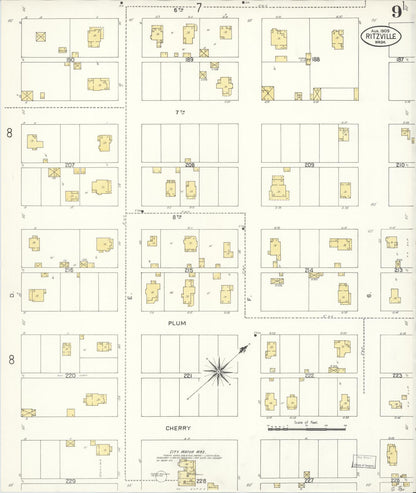 Sanborn Fire Insurance Map from Ritzville, Adams County, Washington (1909), Sheet #0009 - Complete Map Set gallery image, historic Sanborn map, vintage wall art, Washington Washington
