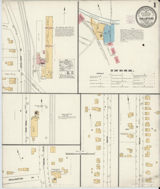 Sanborn Fire Insurance Map from Hallstead, Susquehanna County, Pennsylvania (1904), Sheet #0001 - Complete Map Set gallery image, historic Sanborn map, vintage wall art, Pennsylvania Pennsylvania