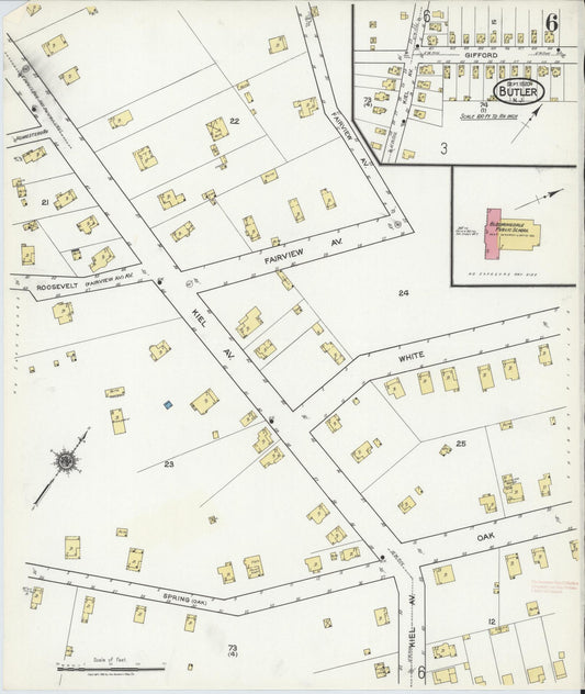 Sanborn Fire Insurance Map from Butler, Morris County, New Jersey (1920), Sheet #0006 - Historic Sanborn Fire Insurance Map Print, vintage old map wall art, antique decor, genealogy gift, New Jersey New Jersey map