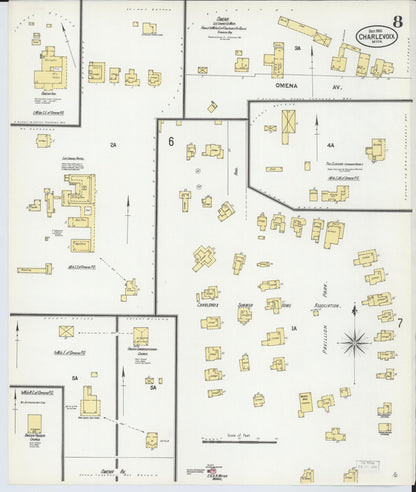 Sanborn Fire Insurance Map from Charlevoix, Charlevoix County, Michigan (1901), Sheet #0008 - Complete Map Set gallery image, historic Sanborn map, vintage wall art, Michigan Michigan