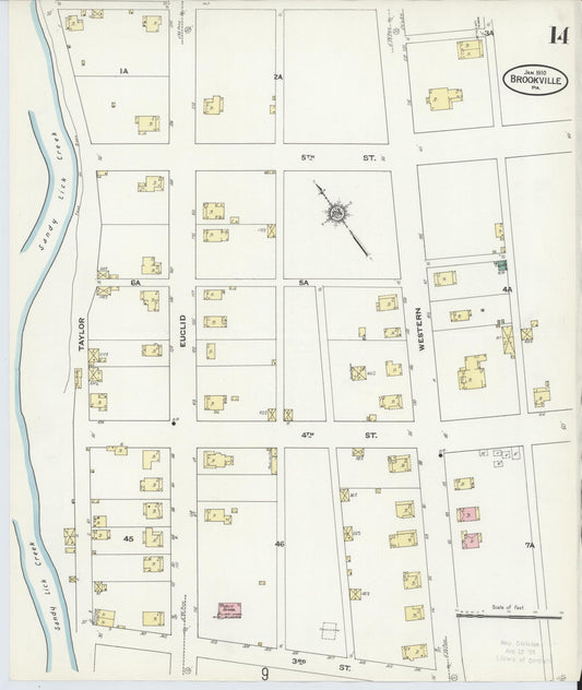 Sanborn Fire Insurance Map from Brookville, Jefferson County, Pennsylvania (1910), Sheet #0014 - Historic Sanborn Fire Insurance Map Print, vintage old map wall art, antique decor, genealogy gift, Pennsylvania Pennsylvania map