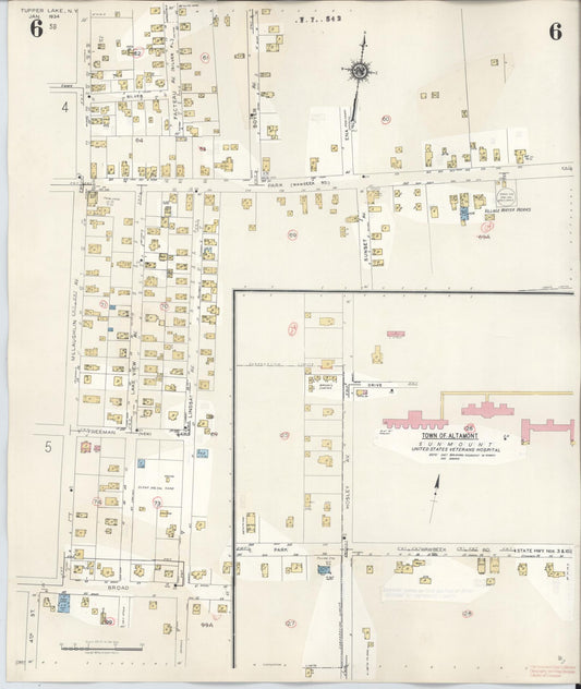 Sanborn Fire Insurance Map from Tupper Lake, Franklin County, New York (1950), Sheet #0006 - Historic Sanborn Fire Insurance Map Print, vintage old map wall art, antique decor, genealogy gift, New York New York map