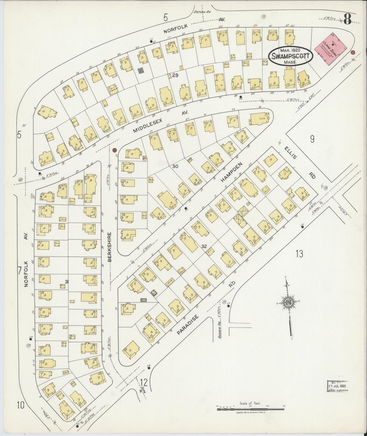 Sanborn Fire Insurance Map from Swampscott, Essex County, Massachusetts (1920), Sheet #0008 - Complete Map Set gallery image, historic Sanborn map, vintage wall art, Massachusetts Massachusetts