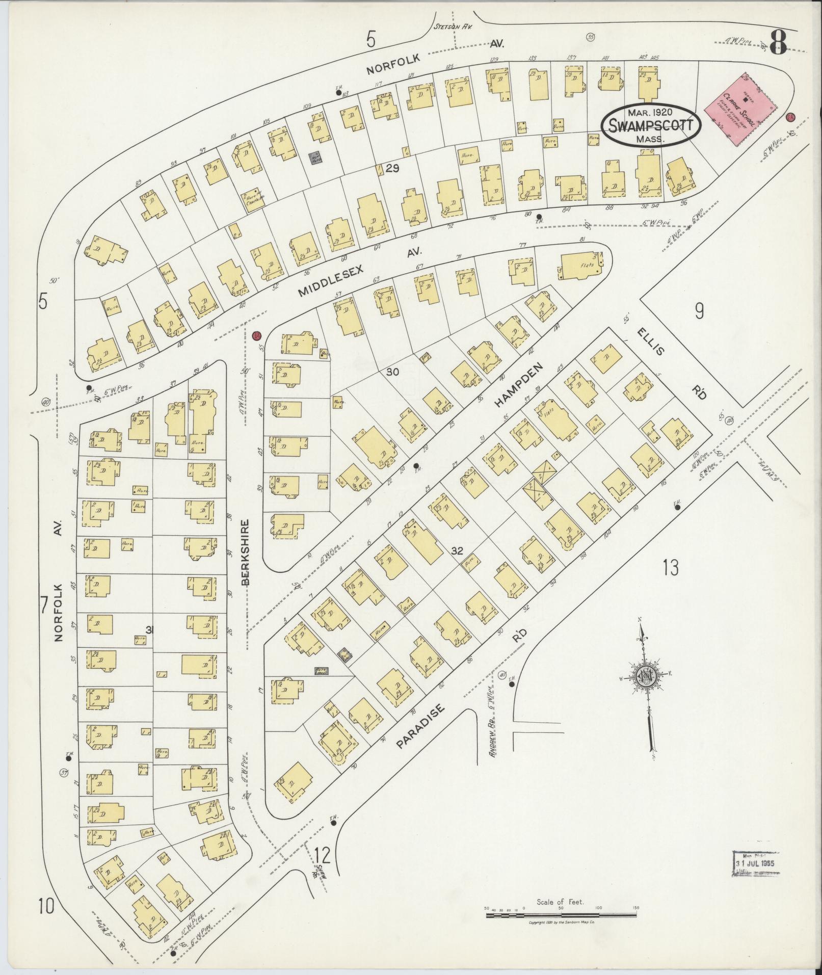 Sanborn Fire Insurance Map from Swampscott, Essex County, Massachusetts (1920), Sheet #0008 - Complete Map Set gallery image, historic Sanborn map, vintage wall art, Massachusetts Massachusetts