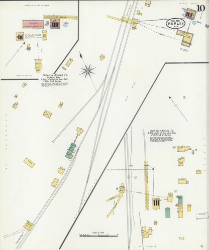 Sanborn Fire Insurance Map from Hurley, Iron County, Wisconsin (1905), Sheet #0010 - Historic Sanborn Fire Insurance Map Print, vintage old map wall art, antique decor, genealogy gift, Wisconsin Wisconsin map