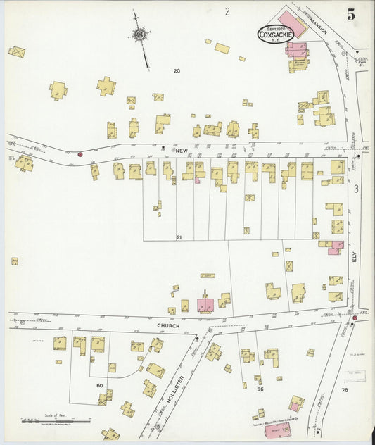 Sanborn Fire Insurance Map from Coxsackie, Greene County, New York (1920), Sheet #0005 - Historic Sanborn Fire Insurance Map Print, vintage old map wall art, antique decor, genealogy gift, New York New York map