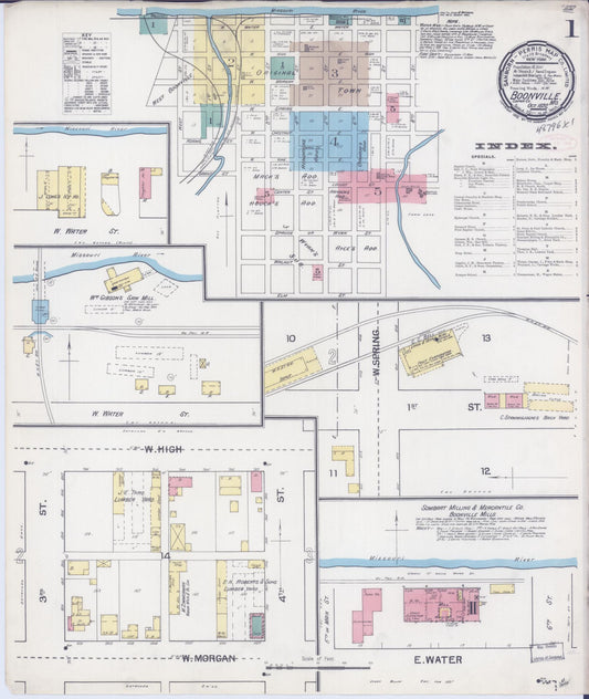 Sanborn Fire Insurance Map from Boonville, Cooper County, Missouri (1892), Sheet #0001 - Complete Map Set gallery image, historic Sanborn map, vintage wall art, Missouri Missouri