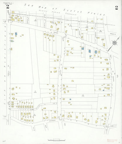 Sanborn Fire Insurance Map from Fanwood, Union County, New Jersey (1933), Sheet #0002 - Historic Sanborn Fire Insurance Map Print, vintage old map wall art, antique decor, genealogy gift, New Jersey New Jersey map