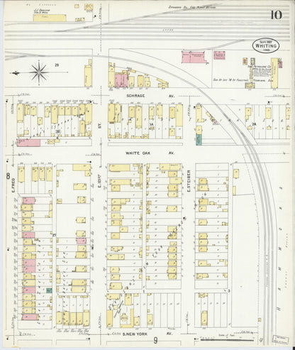 Sanborn Fire Insurance Map from Whiting, Lake County, Indiana (1907), Sheet #0010 - Complete Map Set gallery image, historic Sanborn map, vintage wall art, Indiana Indiana