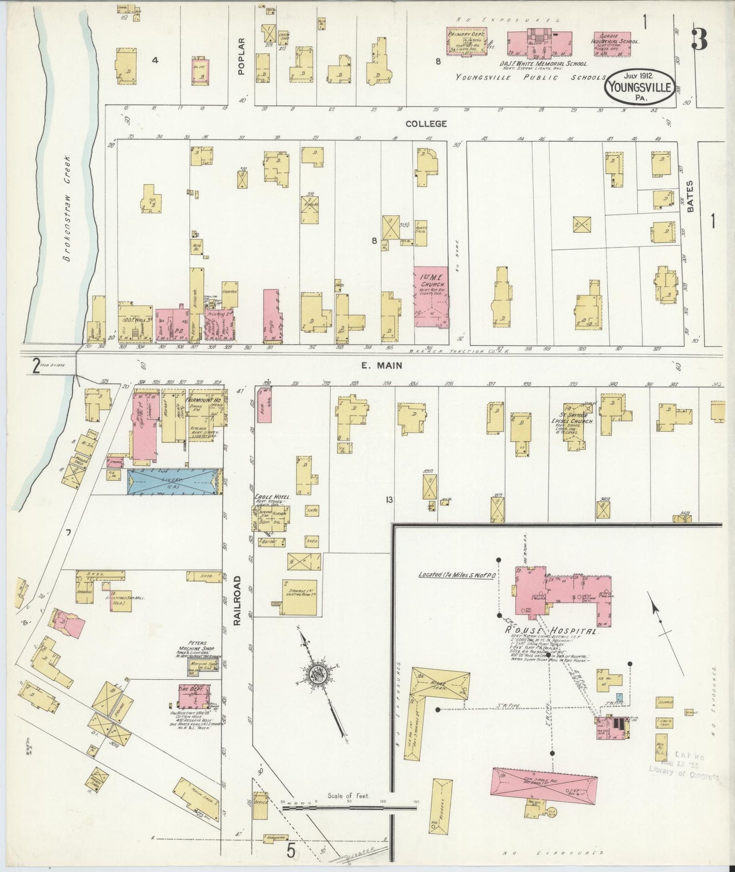 Sanborn Fire Insurance Map from Youngsville, Warren County, Pennsylvania (1912), Sheet #0003 - Complete Map Set gallery image, historic Sanborn map, vintage wall art, Pennsylvania Pennsylvania