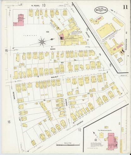 Sanborn Fire Insurance Map from Bridgeton, Cumberland County, New Jersey (1908), Sheet #0011 - Complete Map Set gallery image, historic Sanborn map, vintage wall art, New Jersey New Jersey