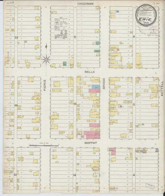Sanborn Fire Insurance Map from Erie, Weld County, Colorado (1893), Sheet #0001 - Historic Sanborn Fire Insurance Map Print, vintage old map wall art, antique decor, genealogy gift, Colorado Colorado map