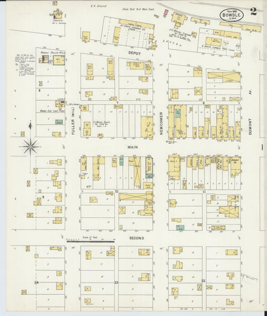 Sanborn Fire Insurance Map from Bowdle, Edmunds County, South Dakota (1898), Sheet #0002 - Historic Sanborn Fire Insurance Map Print, vintage old map wall art, antique decor, genealogy gift, South Dakota South Dakota map