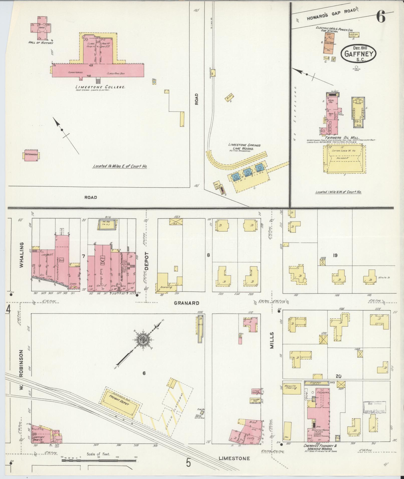 Sanborn Fire Insurance Map from Gaffney, Cherokee County, South ...