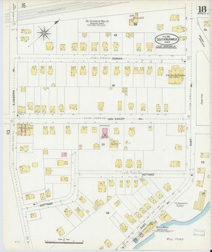 Sanborn Fire Insurance Map from South Norwalk, Fairfield County, Connecticut (1906), Sheet #0018 - Complete Map Set gallery image, historic Sanborn map, vintage wall art, Connecticut Connecticut