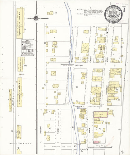 Sanborn Fire Insurance Map from Culdesac, Nez Perce County, Idaho (1910), Sheet #0001 - Complete Map Set gallery image, historic Sanborn map, vintage wall art, Idaho Idaho