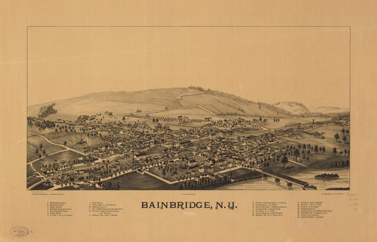 Bainbridge, N.Y. (1889) – Historic Bird’s-Eye View Panorama Print