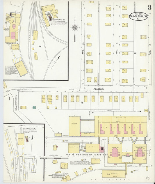 Sanborn Fire Insurance Map from Shingle House, Potter County, Pennsylvania (1909), Sheet #0003 - Historic Sanborn Fire Insurance Map Print, vintage old map wall art, antique decor, genealogy gift, Pennsylvania Pennsylvania map