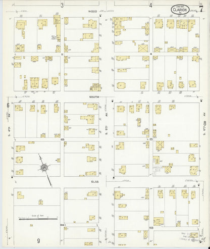 Sanborn Fire Insurance Map from Clarion, Clarion County, Pennsylvania (1912), Sheet #0007 - Complete Map Set gallery image, historic Sanborn map, vintage wall art, Pennsylvania Pennsylvania