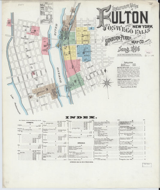 Sanborn Fire Insurance Map from Fulton, Oswego County, New York. (1896) – Historic Sanborn Fire Insurance Map Print