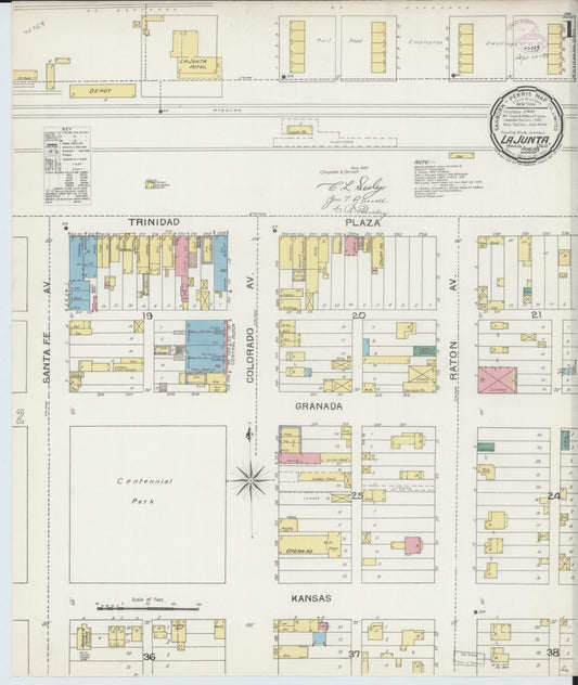 Sanborn Fire Insurance Map from La Junta, Otero County, Colorado (1893), Sheet #0001 - Historic Sanborn Fire Insurance Map Print, vintage old map wall art, antique decor, genealogy gift, Colorado Colorado map