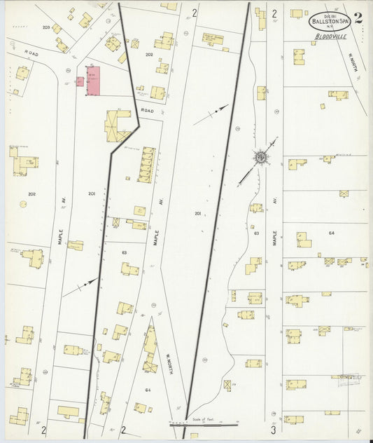 Sanborn Fire Insurance Map from Ballston Spa, Saratoga County, New York (1911), Sheet #0002 - Historic Sanborn Fire Insurance Map Print, vintage old map wall art, antique decor, genealogy gift, New York New York map