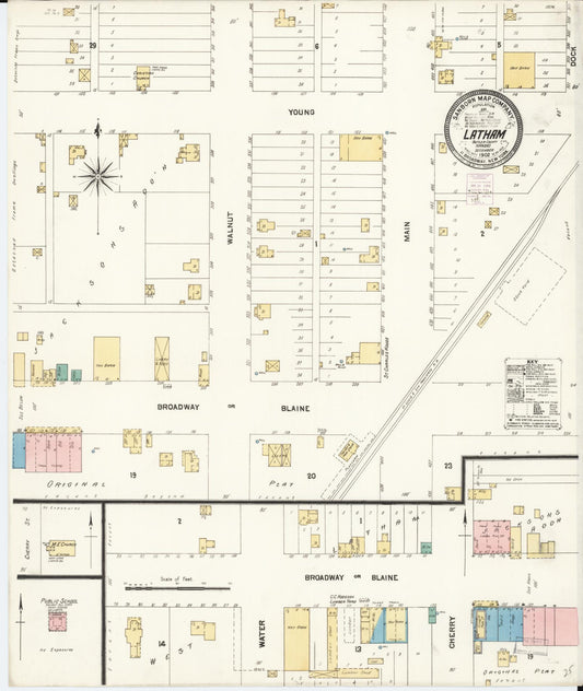 Sanborn Fire Insurance Map from Latham, Butler County, Kansas (1902), Sheet #0001 - Historic Sanborn Fire Insurance Map Print, vintage old map wall art, antique decor, genealogy gift, Kansas Kansas map