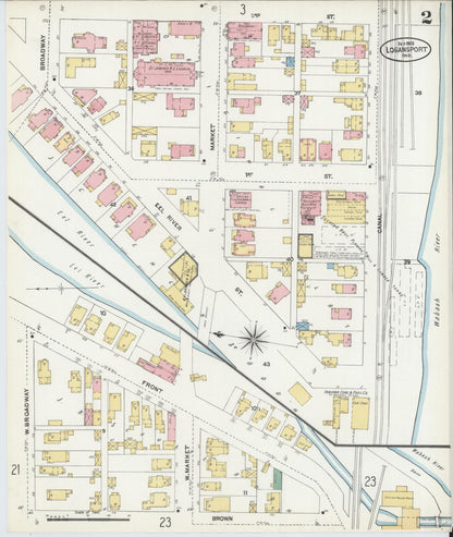 Sanborn Fire Insurance Map from Logansport, Cass County, Indiana (1906), Sheet #0002 - Complete Map Set gallery image, historic Sanborn map, vintage wall art, Indiana Indiana