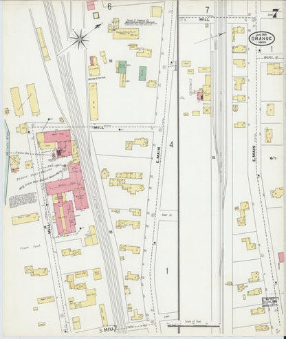 Sanborn Fire Insurance Map from Orange, Franklin County, Massachusetts (1905), Sheet #0007 - Complete Map Set gallery image, historic Sanborn map, vintage wall art, Massachusetts Massachusetts